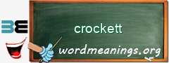 WordMeaning blackboard for crockett